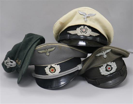 Four German caps